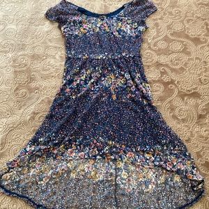 Blue flower dress adorable high low